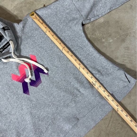 VÖLKL W'S CROP HOODIE Womens Size XL NWT Gray Lightweight Pullover Sweatshirt - Picture 8 of 11